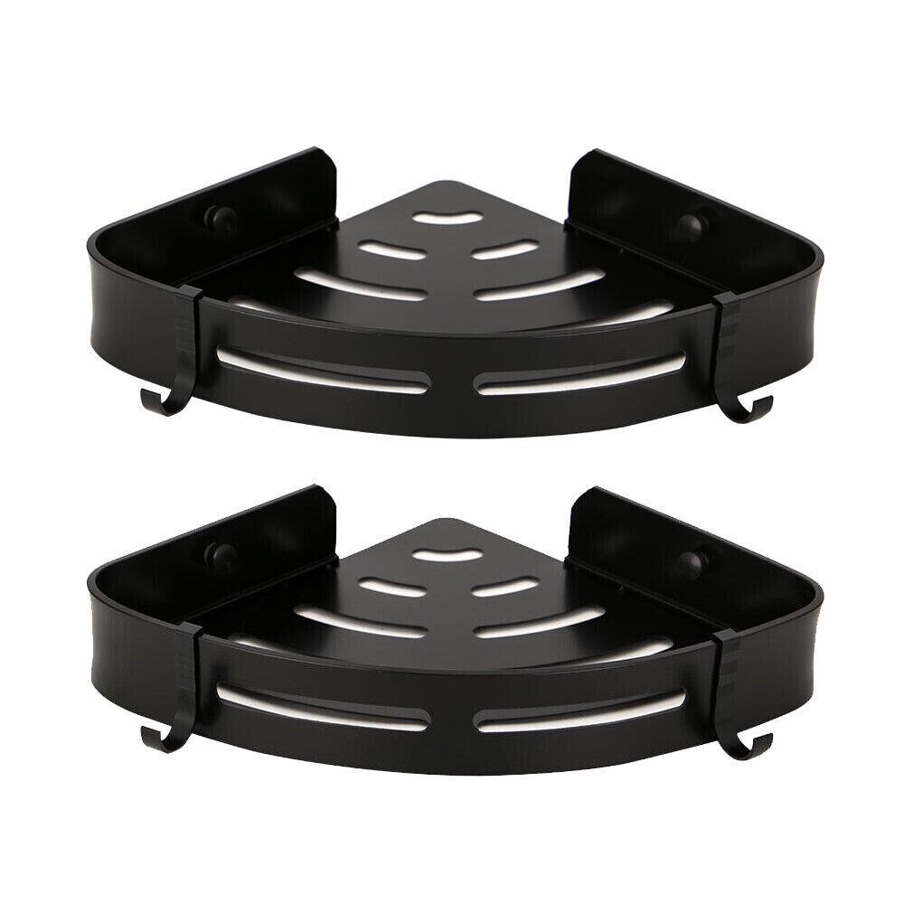 

2 шт. Полка для душа без сверления, корзина для ванной, угловая полка, алюминий чёрный