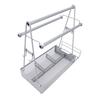 BBQ Condiment Holder Picnic Utensil Grill Caddy with Paper Towel Roll Holder for Outdoor Party