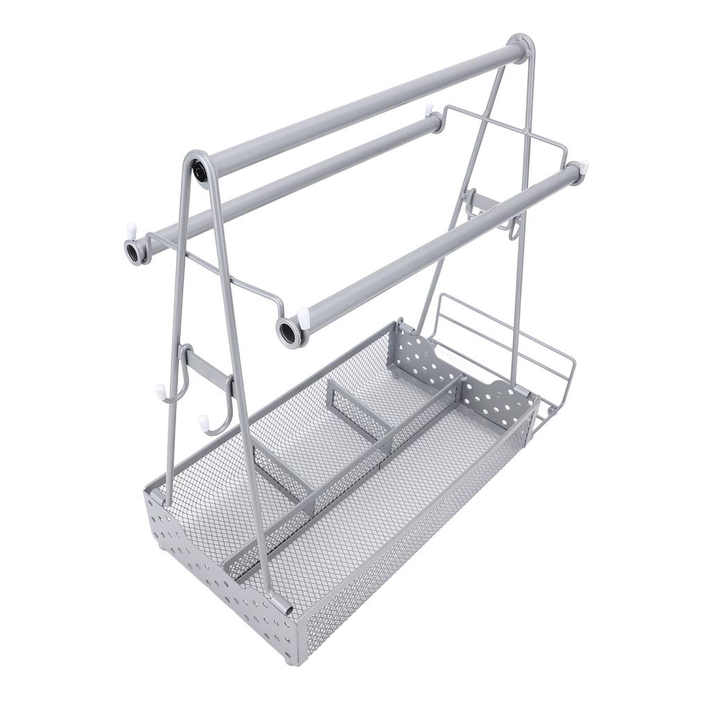 BBQ Condiment Holder Picnic Utensil Grill Caddy with Paper Towel Roll Holder for Outdoor Party