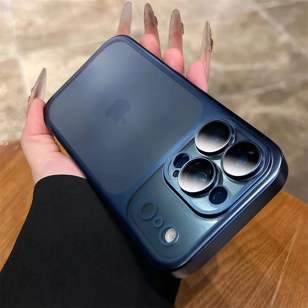 Luxury Plating Metallic Color Matte Transparent Phone Case For iPhone 17 16 15 14 13 12 11 17Pro Max Full Lens Protection Cover