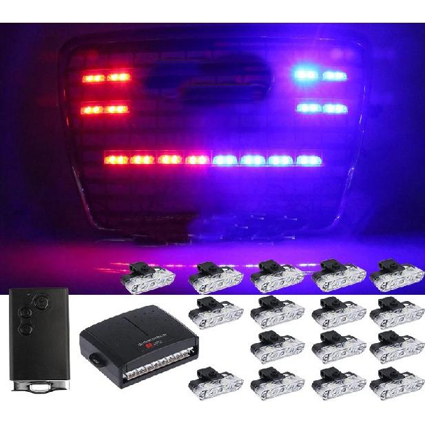 8/16 in 1 LED Suv Grille Strobe Light Automotive Strobe Warning LED Flashing Emergency Car External Light with wireless control