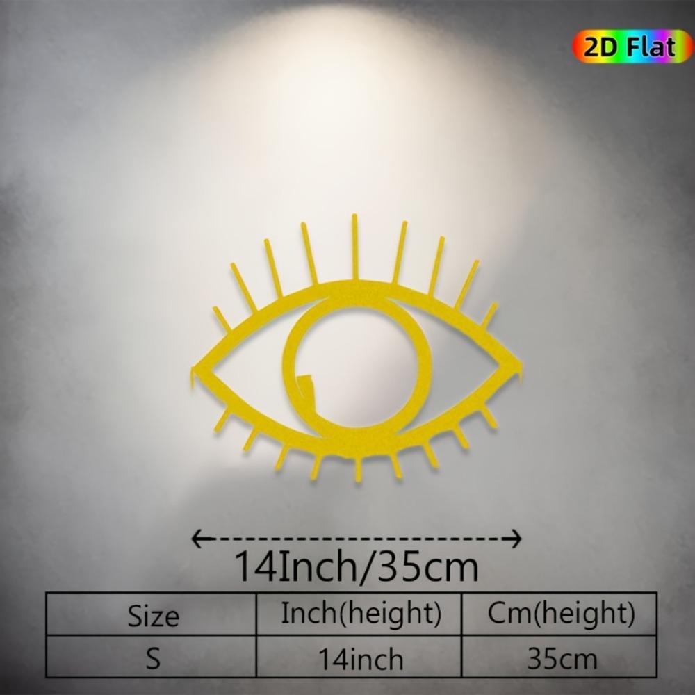 

1pc 2D Flat Evil Eye Metal Wall Art Gold White Black Artistic Sculpture Home Decor Living Room Bedroom Office Gift S/14inches/35cm золотистый