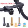 4pcs Carbon Fiber Stem Bolts Titanium Alloy Mountain Road Bike Stem Screw Nut Kits Bicycle