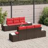 Garden Sofa Set 8 pcs Beige and Red Poly Rattan