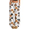 Women's Halloween Print Loose Fit Drawstring Waist Wide Leg Pants for Casual Daily Wear