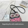 Cartoon Owl Crossbody Bag for Women Small Messenger Bag PU Leather Shoulder Bag