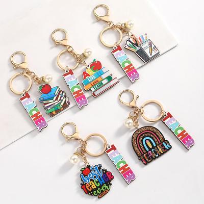 Graduation Season Teacher's Day Wooden Book Keychain Pendant
