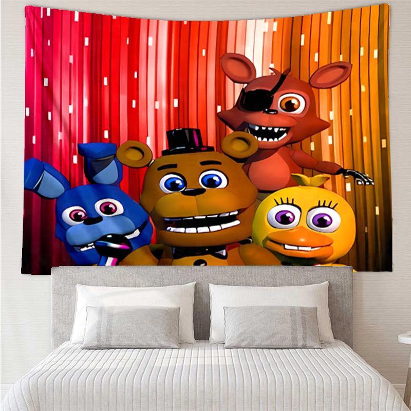 Five Nights At Freddy's2 Tapestry for Bedroom Aesthetic Classroom Tapestries Wall Hanging for Living Room Dorm Office,Ideal Creative Gift