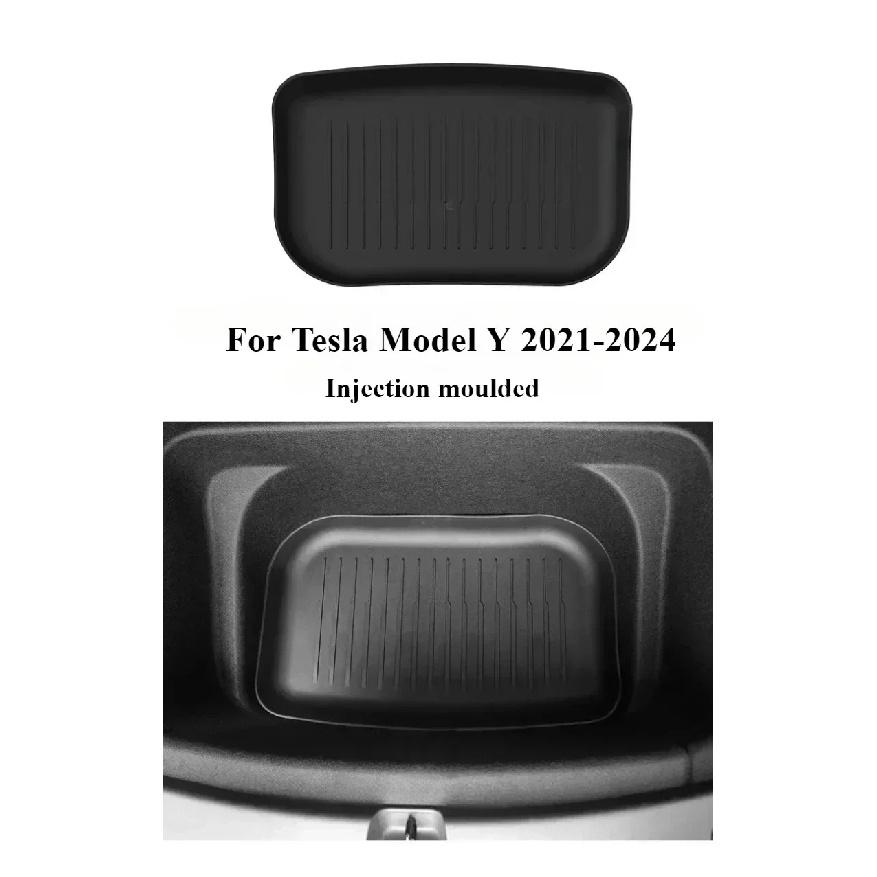 For Tesla Model Y 2021-2024 TPE Upgrade Front Storage Box Pads Car Rear Trunk Waterproof Protector Liner Trunk Tray Floor Mat