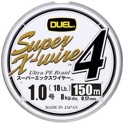DUEL PE Linie, Nein. 1 Super X-wire 4, 150m, Nein. 1 S, Silber, H3581-S