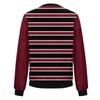 Damemote Casual Stripe Patchwork trykt jakke Glidelås med lommer Jakke