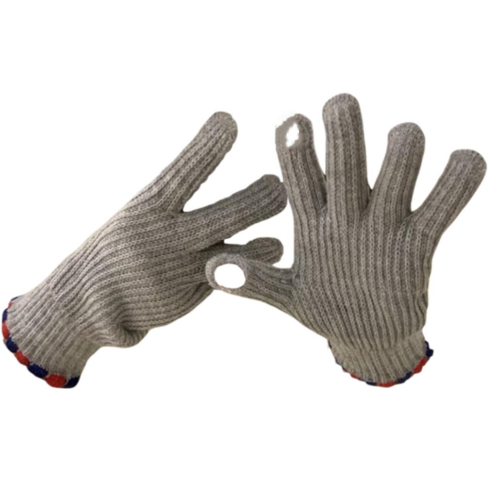Knitted Five Finger Gloves with Loop Design and Ribbed Cuffs for Everyday Use and Comfortable Hand Protection