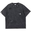 Men's Washed 3D Letter Print Loose Fit Short Sleeve T-Shirt
