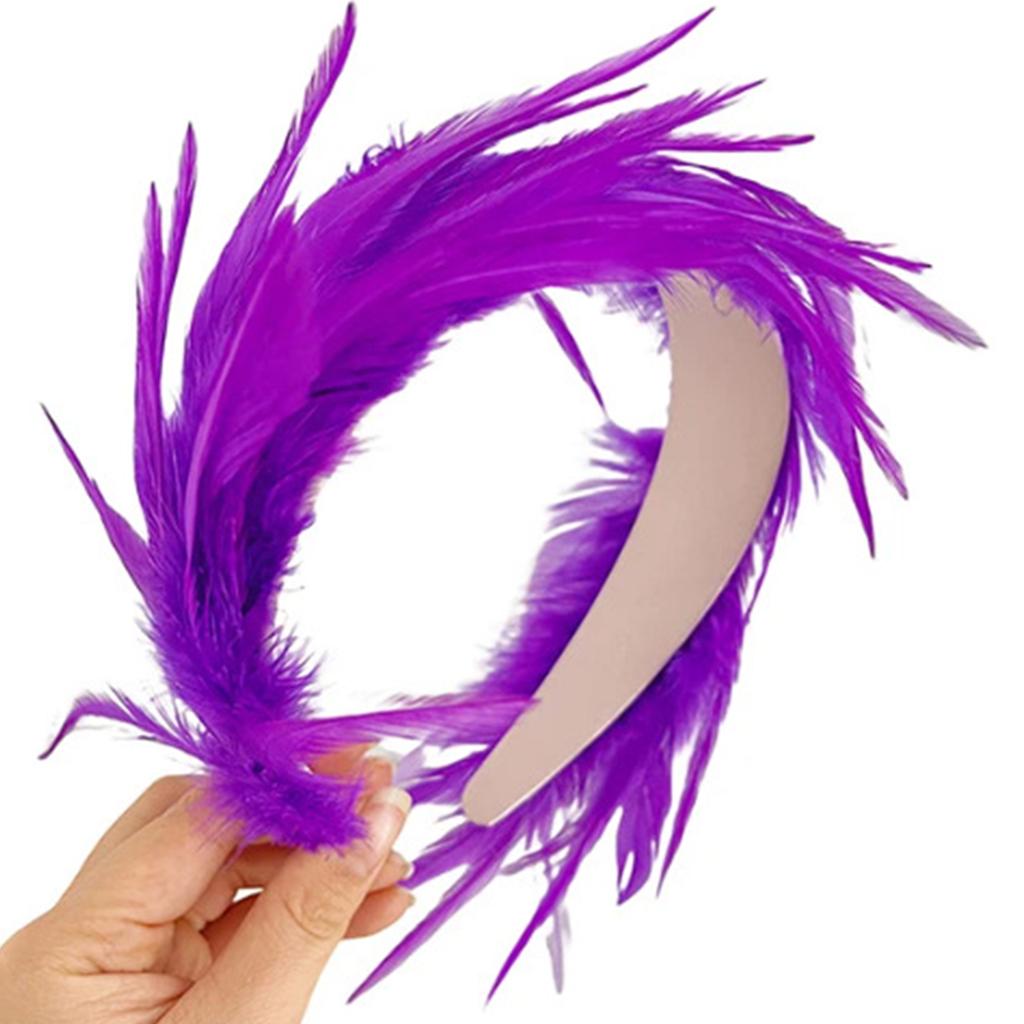 Tea Party Feather Fascinator Headband for Party Wedding Colorful Feather Fascinator Hair Hoop Cosplay Party Headdress