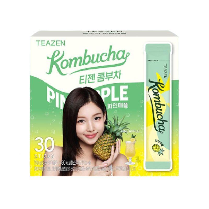 TEAZEN Pineapple Kombucha Korean Sparkling Fermented Tea Drink 30 Sticks 1box(30ea)