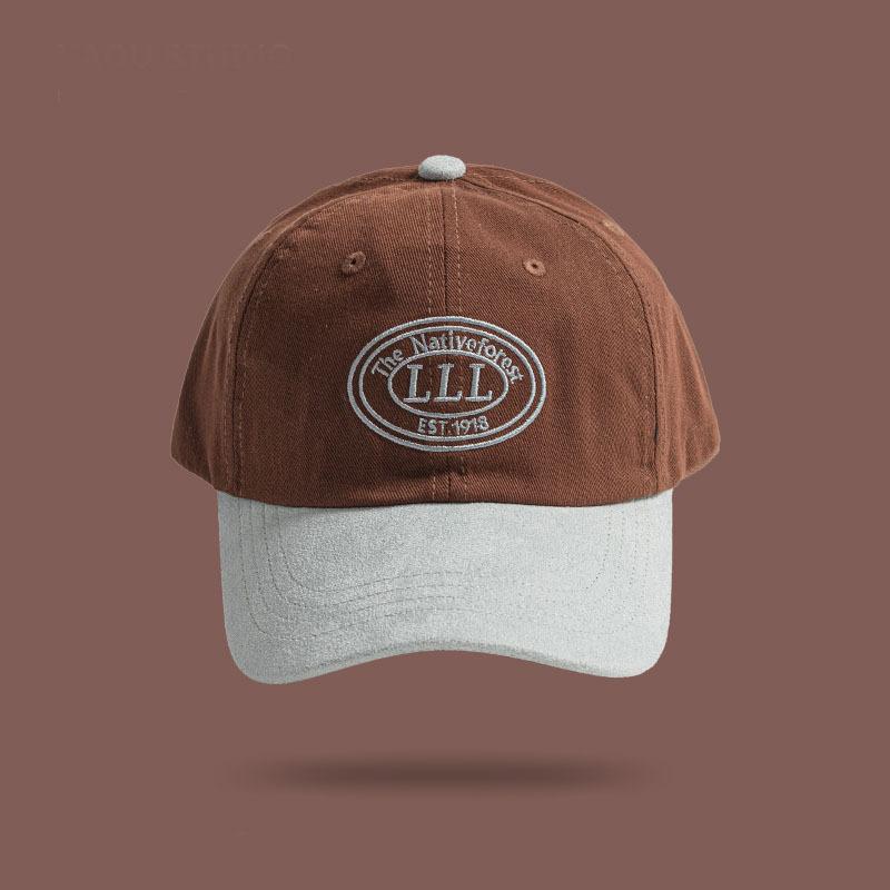 New Letter Baseball Cap Dopamine Color Blocking Embroidered Baseball Cap for Women with Versatile Face Showing Small Soft Top Baseball Cap