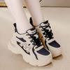 Leather dad shoes women's small 5cm thick-soled non-slip lightweight sports women's shoes
