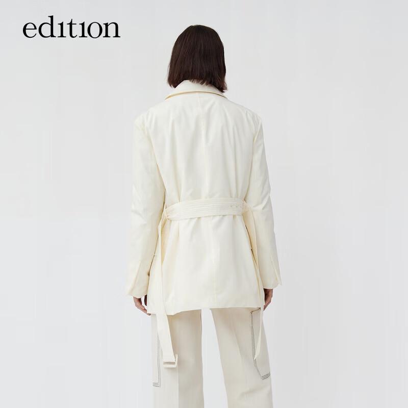 Edition Women's Winter Belted Lapel Short Goose Down Jacket