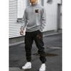 Christmas Cat Holiday Decoration Print, New Men's Zipper Shirt Sports Shirt Pants Two Piece Set, Fashionable and Fun Set