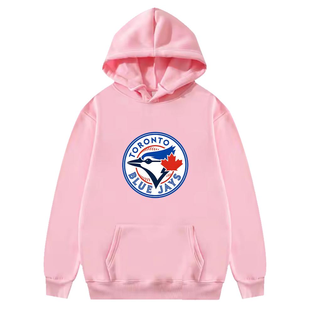 

Blue Jays Baseball Logo Hoodies Fashion Sweatshirts Autumn Winter Hooded Pullover Loose High Street Sportswear Clothes XS рожевий