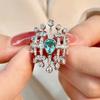 Bright Retro Light Luxury Zircon Green Zirconium Ring Female Tide Niche Design High-End Index Finger