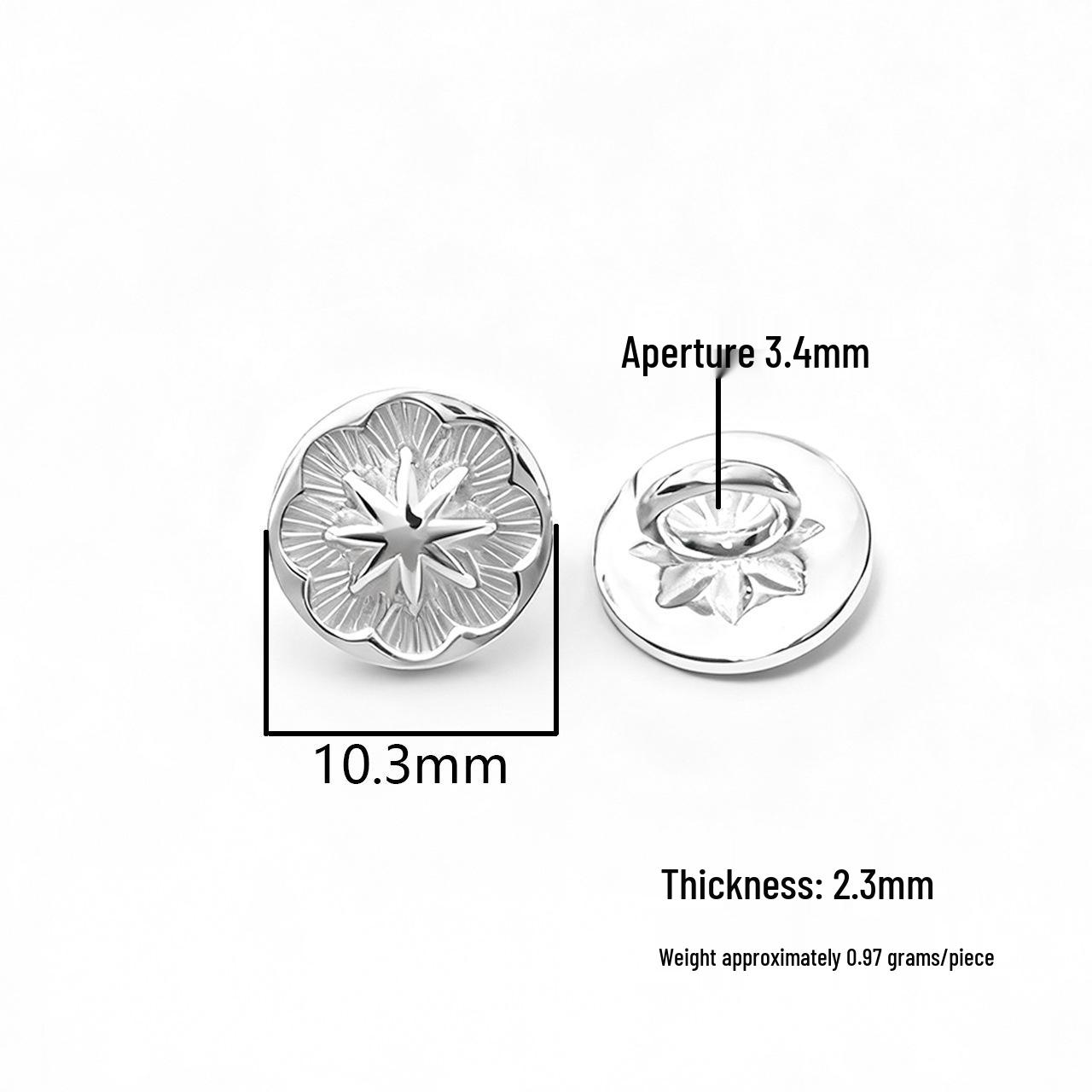 S925 Sterling Silver Octagonal Star Bead Spacer for DIY Jewelry and Hand-Woven Accessories S925 Silver