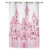 Rosa Cartoon Schloss Weiße Vorhänge für Schlafzimmer Wohnzimmer Vorhänge Küche Kinderzimmer Fenster Vorhang Moderne Heimdekoration