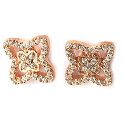 [M7228] - Rose Gold 'Scarlett' Gold Plated Earrings - 9x9 Mm