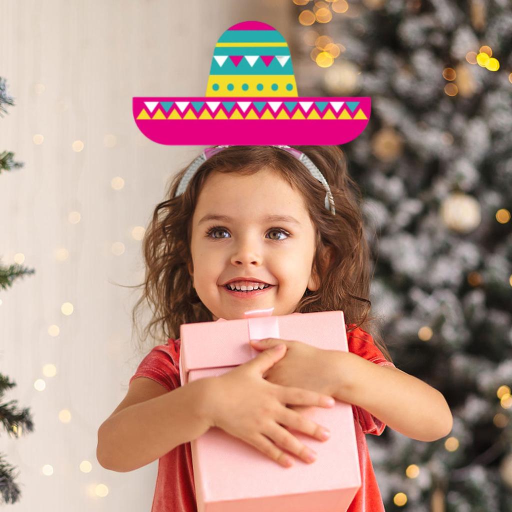 Mexicaans Thema Papieren Hoofdbanden voor Kinderfeest Decoraties Set van 6 Sombrero Stijl Papieren Hoofdbanden voor Kinderen Festival Kostuum Accessoires