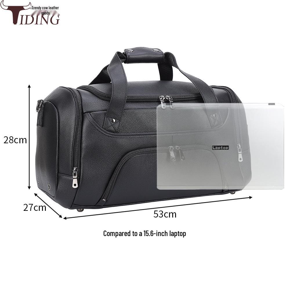 Chao Niu Herren Reisetasche aus echtem Leder mit Schuhfach - Umhänge- Sport- Schultertasche