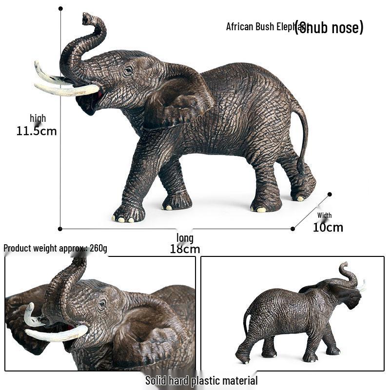 Wildlife Elephant Simulation Toy: African & Asian Elephant Model for Children