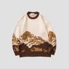 Φθινόπωρο και χειμώνα Tie-dye Snow Mountain Trendy μάρκα πουλόβερ με στρογγυλή λαιμόκοψη Ανδρικό πουλόβερ μακρυμάνικο πουλόβερ για άντρες