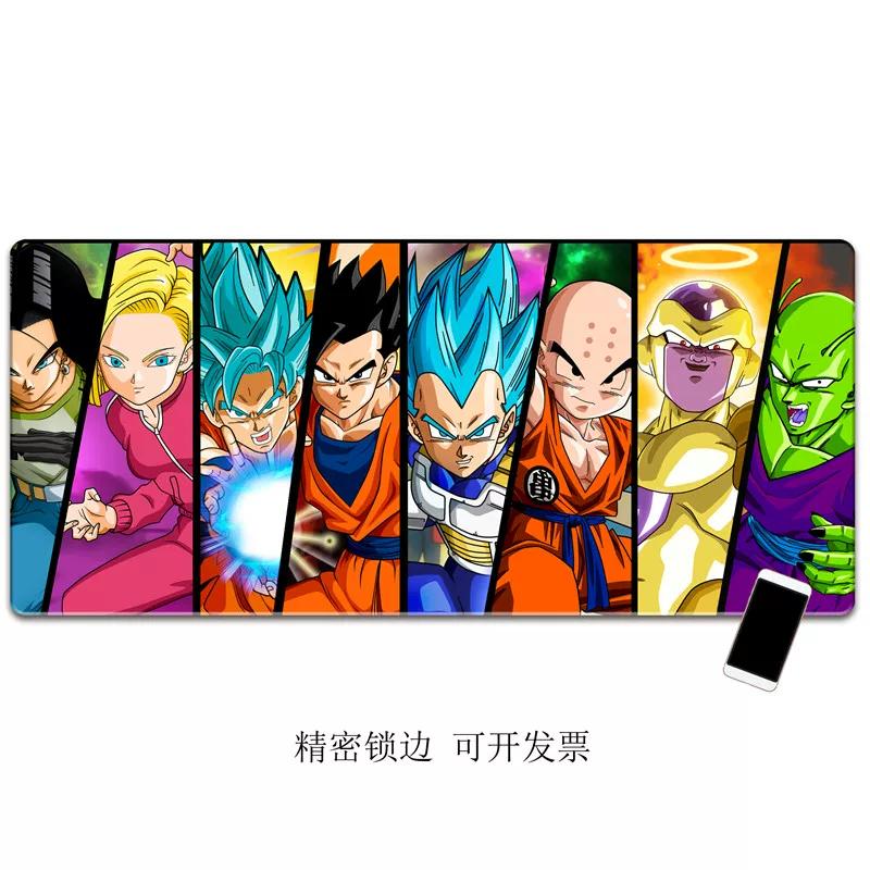 Boys Super Popular Dragon Ball Series Son Goku Printed Leather Mouse Pad yawed Edge Lock Computer Desk Keyboard Pad Children Learn To Write Desk Pad