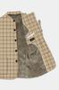 Noble Tones-Sandal Cream Plaid Wool Rich Bandhgala Designer Blazer