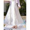 Apricot Ruffle Hem A-line Skirt