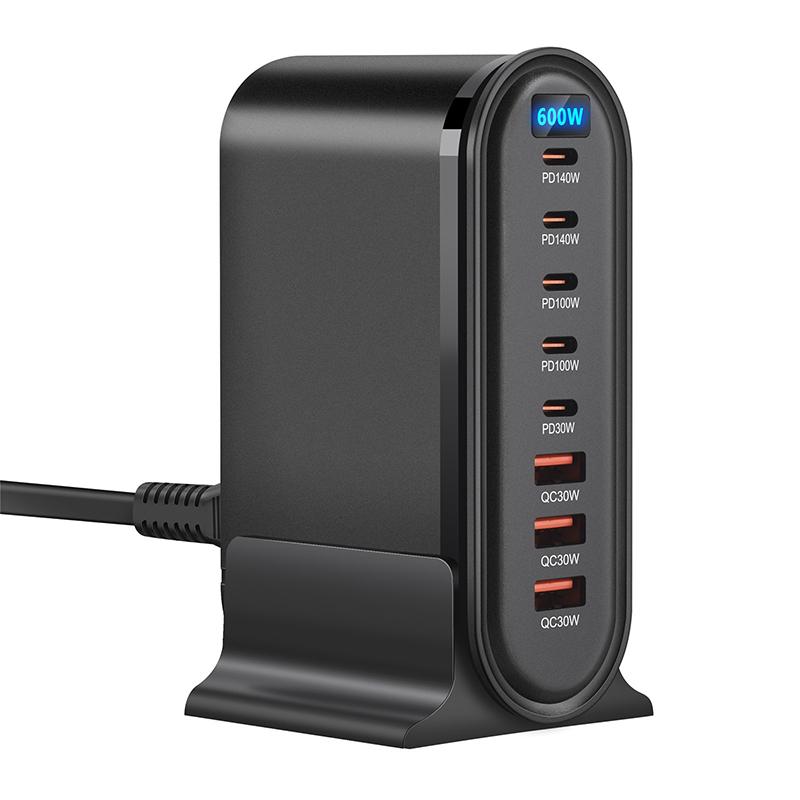 600W Gan Charger Hub Multi Ports Qc Pd Usb Type C Fast Charging Station Adapter For Iphone 16/15 Ipad Macbook Laptop Tablet