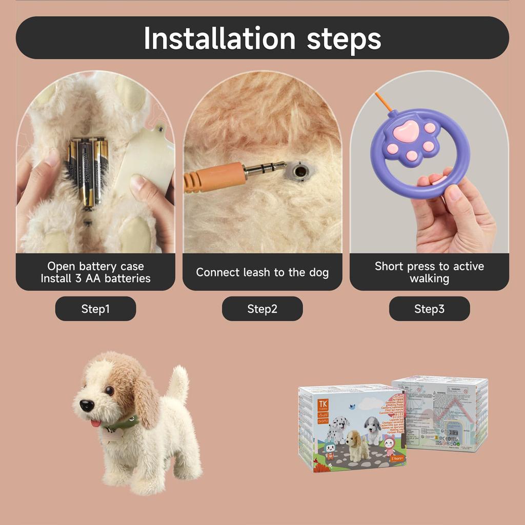 Electric AI Robot Dog Simulated Plush Interactive Pet Toy Gift for Boys and Girls
