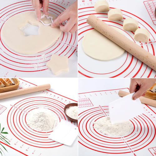 Cluoling Cooking Mat, 40x60cm, Large Size, Bread Kneading Mat, Pastry Mat, Baking Sheet for Kitchen, with Graduations, Heat Resistant, Non-Slip