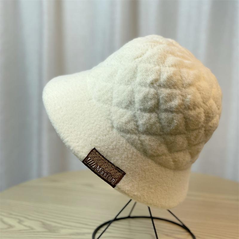 New Winter Bucket Hat Women's Fashion Twist Pleated Warm Bucket Hat Solid Color Cold Hat