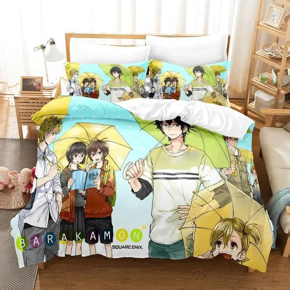 Barakamon Bedding Set Single Twin Full Queen King Size Bed Set Adult Kid Bedroom Duvet Cover Sets 3D Anime Bed Sheet Set