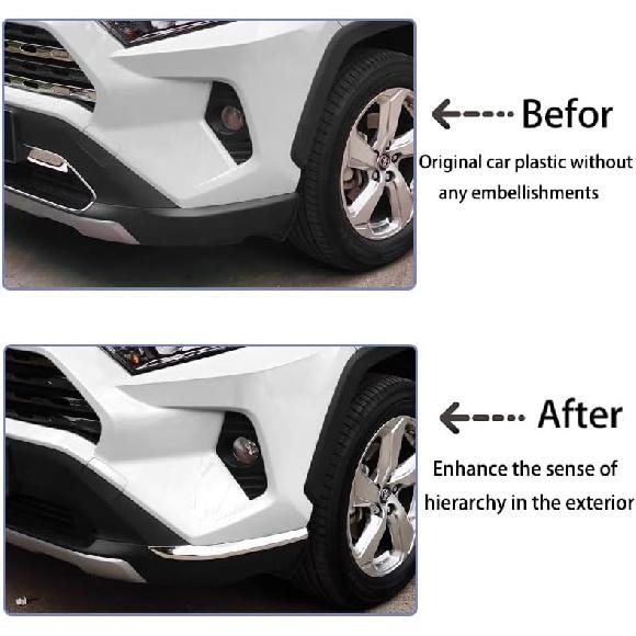 Accessoires de voiture compatibles avec Toyota RAV4 2019-2025 Ensemble de 4 pièces de protections d'angle de pare-chocs avant+arrière Extérieur