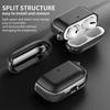 KEYSION Earphone Case for AirPods Pro 3 2 Leather Texture Soft TPU Silicone With Hook Shockproof Headphone Cover for AirPods 4