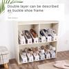 Double Shoe Rack Adjustable Space Saving Plastic Shoe Rack Storage Box