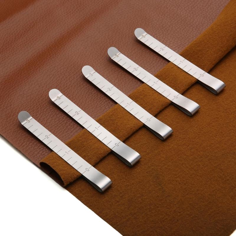 5Pcs Ruled Hemming Clips Metal Sewing Clips with 3" Engraved Measuring Ruler Perfect for Hemming Quilting Fabric Binding