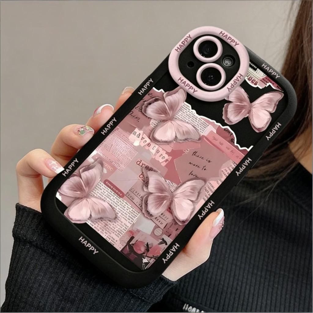 Pink Butterfly Pattern Phone Case for Samsung Galaxy A55 A35 A25 A15 5G A24 A23 A32 A52 A15 A14 A05 4G Soft Cover