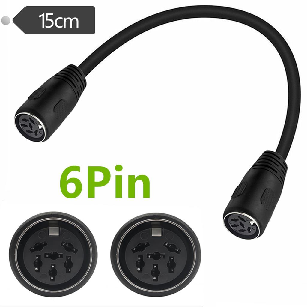 Professional DIN 6 Pin Cable Female to Female Adapter 6Pin Sound Cord DIN Adapter Instrument Converter for Microphone