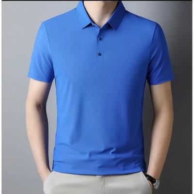 Nuova Polo Estiva da Uomo a Manica Corta Ice Moda Semplice Pullover Casual da Business da Uomo Taglia Grande