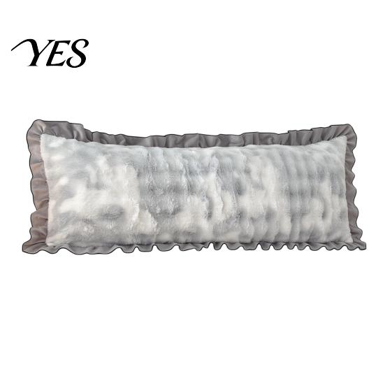 Luxury Decorative Sofa Cushion Covers Fluffy Body Pillow Cover, Faux Rabbit Fur Bed Cover with Zipper, Ruffle Hidden Zipper Trim, Plush Bubble