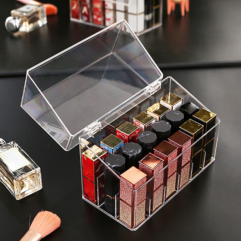 Transparent Acrylic Flip Lipstick Storage Box Nail Polish Storage Box Jewelry