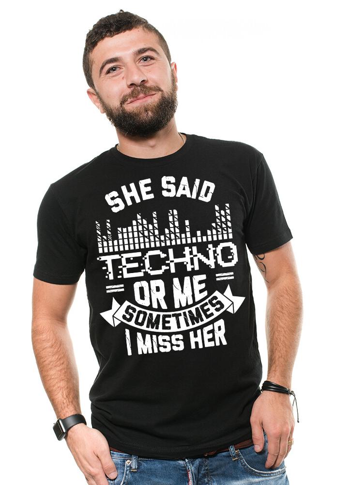 Techno T-shirt Music Tee Shirt Club Music Techno Funny Shirt Unisex T-Shirt